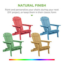 Load image into Gallery viewer, Best Choice Products Folding Wooden Adirondack Lounger Chair Accent Furniture w/Natural Finish, Brown
