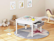 Load image into Gallery viewer, UTEX 2 in 1 Kids Construction Play Table with Storage Drawers and Built in Plate (White)
