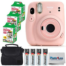Load image into Gallery viewer, Fujifilm Instax Mini 11 Instant Camera - Blush Pink (16654774) + 3x Packs Fujifilm Instax Mini Twin Pack Instant Film + Batteries + Case - Instant Camera Bundle
