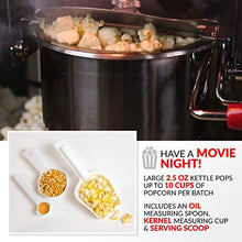 Load image into Gallery viewer, Nostalgia PC25RW 2.5 Oz Popcorn &amp; Concession Cart, 48" Tall, Makes 10 Cups, with Kernel &amp; Oil Measuring Spoons &amp; Scoop, 13" Wheels for Easy Mobility, Red/White
