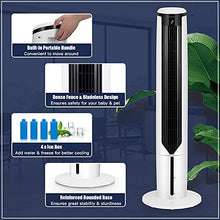 Load image into Gallery viewer, GOFLAME Evaporative Air Cooler, 3-in-1 Portable Tower Fan with Remote Control, 3 Speeds and 3 Modes, 9H Timer, LED Display, Air Humidifier Air Conditioner Fan for Home and Office

