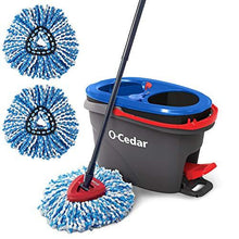 Load image into Gallery viewer, O-Cedar EasyWring RinseClean Microfiber Spin Mop &amp; Bucket Floor Cleaning System with 2 Extra Refills, Grey
