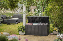 Load image into Gallery viewer, Keter Marvel Plus 71 Gallon Resin Outdoor Storage Box for Patio Furniture Cushion Storage, Brown
