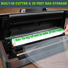 Load image into Gallery viewer, Potane Precision Vacuum Sealer Machine,Pro Food Sealer with Built-in Cutter and Bag Storage(Up to 20 Feet Length), Both Auto&amp;Manual Options,2 Food Modes,Includes 2 Bag Rolls 11”x16’ and 8”x16’,Compact Design
