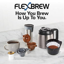 Load image into Gallery viewer, Hamilton Beach FlexBrew Thermal Coffee Maker, Single Serve &amp; Full Pot, Compatible with K-Cup Pods or Grounds, Programmable, Black and Stainless (49966)

