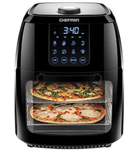 Load image into Gallery viewer, Chefman 6.3 Quart Digital Air Fryer+ Rotisserie, Dehydrator, Convection Oven, 8 Touch Screen Presets Fry, Roast, Dehydrate &amp; Bake, BPA-Free, Auto Shutoff, Accessories Included, XL Family Size, Black
