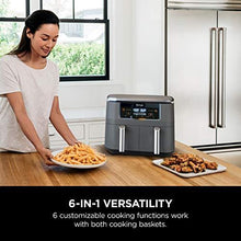 Load image into Gallery viewer, Ninja DZ201 Foodi 6-in-1 2-Basket Air Fryer with DualZone Technology, 8-Quart Capacity, and a Dark Grey Stainless Finish
