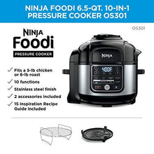 Load image into Gallery viewer, Ninja OS301 Foodi 10-in-1 Pressure Cooker and Air Fryer with Nesting Broil Rack, 6.5 Quart, Stainless Steel
