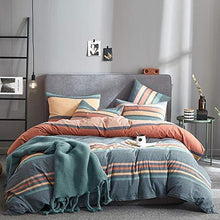 Load image into Gallery viewer, Joyreap 3 Pieces Duvet Cover Set, Premium Washed Cotton Comforter Cover, Rainbow Gray Duvet Cover with Zipper &amp; Two Pillowcases, Ultra Soft, Breathable and for All Season (King, 104x90 inches)
