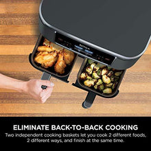 Load image into Gallery viewer, Ninja DZ201 Foodi 6-in-1 2-Basket Air Fryer with DualZone Technology, 8-Quart Capacity, and a Dark Grey Stainless Finish
