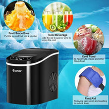 Load image into Gallery viewer, COSTWAY Ice Maker Countertop, 26LBS/24H Portable and Compact Ice Machine, Ice Cubes Ready in 6 Mins, Electric High Efficiency Express Clear Operation Control Panel with Ice Scoop (Black)

