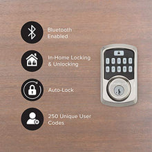 Load image into Gallery viewer, Kwikset 99420-001 Aura Bluetooth Programmable Keypad Door Lock Deadbolt Featuring SmartKey Security, Satin Nickel
