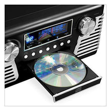 Load image into Gallery viewer, Victrola 50's Retro Bluetooth Record Player &amp; Multimedia Center with Built-in Speakers - 3-Speed Turntable, CD Player, AM/FM Radio | Vinyl to MP3 Recording | Wireless Music Streaming | Black
