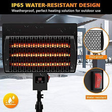 Load image into Gallery viewer, PATIOBOSS Electric Outdoor Patio Heater, Standing/Wall Mounted Infrared Space Heater 3 Power Modes with Remote Control and 12-Hour Timer Quiet Water-Resistant for Indoor/Outdoor Use Garage Porch
