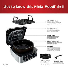 Load image into Gallery viewer, Ninja Foodi AG301 5-in-1 Indoor Electric Countertop Grill with 4-Quart Air Fryer, Roast, Bake, Dehydrate, and Cyclonic Grilling Technology
