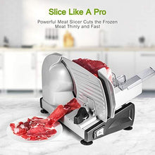 Load image into Gallery viewer, Meat Slicer 200W Electric Deli Food Slicer with Child Lock Protection, Removable 7.5’’ Stainless Steel Blade and Food Carriage, Adjustable Thickness Food Slicer Machine for Meat, Cheese, Bread
