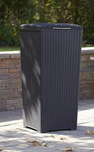 Load image into Gallery viewer, Keter 231478 Large Outdoor Trash Can with Lid Perfect for Backyard Hosting, Patio and Kitchen Use, 15 in. W x 15 in. D x 33.3 in. H, Espresso Brown
