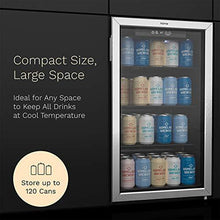 Load image into Gallery viewer, hOmeLabs Beverage Refrigerator and Cooler - 120 Can Mini Fridge with Glass Door for Soda Beer or Wine - Small Drink Dispenser Machine for Office or Bar with Adjustable Removable Shelves
