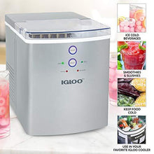 Load image into Gallery viewer, Igloo ICEB33SL Large-Capacity Automatic Portable Electric Countertop Ice Maker Machine, 33 Pounds in 24 Hours, 9 Ice Cubes Ready in 7 minutes, With Ice Scoop and Basket, Perfect for Water Bottles
