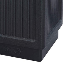 Load image into Gallery viewer, Safco Products Canmeleon Outdoor/Indoor Recessed Panel Trash Can 9476BL, Black, Decorative Fluted Panels, 38-Gallon Capacity
