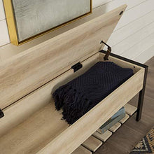 Load image into Gallery viewer, Walker Edison Julian Rustic Farmhouse Lift Top Entry Bench with Bottom Rack, 48 Inch - White Oak
