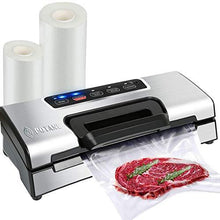 Load image into Gallery viewer, Potane Precision Vacuum Sealer Machine,Pro Food Sealer with Built-in Cutter and Bag Storage(Up to 20 Feet Length), Both Auto&amp;Manual Options,2 Food Modes,Includes 2 Bag Rolls 11”x16’ and 8”x16’,Compact Design
