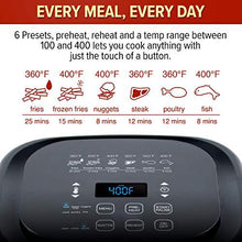 Load image into Gallery viewer, NUWAVE BRIO 6-Quart Digital Air Fryer with One-Touch Digital Controls, 6 easy presets, Precise Temperature Control, Recipe Book, Basket Divider, Wattage Control, PREHEAT &amp; REHEAT Function
