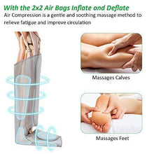 Load image into Gallery viewer, Leg Compression Massager Foot and Calf Massager Machine with Optional Heat 3 Modes 4 Intensities Handheld Controller for Feet, Legs, Calves Muscle Relaxation - Home and Office Use
