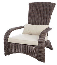 Load image into Gallery viewer, Patio Sense Deluxe Coconino Wicker Chair | All Weather Wicker | Beige Cushion and Lumbar Pillow | Adirondack Style Armchair | For Porch, Lawn, Garden, Backyard, Balcony, Deck, Pool, Indoor, Outdoor |
