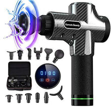 Load image into Gallery viewer, Massage Gun Deep Tissue,Muscle Massage Gun for Athlete with 12 Heads,Super Quiet Brushless Motor,Back Shoulder Leg Facial Gun,Handheld Percussion Massage Gun for Pain Relief(Carbon Fiber)
