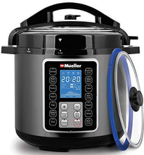 Load image into Gallery viewer, Mueller 6 Quart Pressure Cooker 10 in 1, Cook 2 Dishes at Once, Tempered Glass Lid incl, Saute,  Slow Cooker, Rice Cooker, Yogurt Maker and Much More
