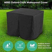 Load image into Gallery viewer, OKVAC 28" Propane Gas Fire Pit Table, 50,000 BTU Square Fire Bowl, Outdoor CSA Certification Fireplace with Auto Electric Ignition, 600D Waterproof Cover, Lava Rock, for Balcony/Garden/Patio/Courtyard
