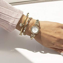 Load image into Gallery viewer, Anne Klein Women's AK/1868GBST Swarovski Crystal-Accented Gold-Tone Bangle Watch and Bracelet Set
