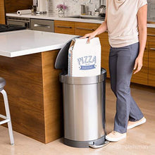 Load image into Gallery viewer, simplehuman 60 Liter Semi-Round Hands-Free Kitchen Step Trash Can with Soft-Close Lid, Brushed
