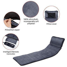 Load image into Gallery viewer, Comfier Massage Mat, Full Body Heating Massage Pad with Movable Shiatsu Neck Massage Pillow, 10 Vibrating Motors &amp; 4 Heating Pad, Neck,Shoulder Back Massager
