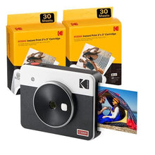 Load image into Gallery viewer, Kodak Mini Shot 3 Retro (60 Sheets) 3x3 2-in-1 Portable Wireless Instant Camera &amp; Photo Printer, Compatible with iOS, Android &amp; Bluetooth, Real Photo HD, 4PASS Technology &amp; Laminated Finish – White
