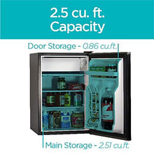Load image into Gallery viewer, BLACK+DECKER BCRK25B Compact Refrigerator Energy Star Single Door Mini Fridge with Freezer, 2.5 Cubic Feet, Black
