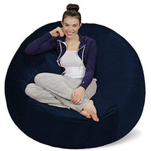 Load image into Gallery viewer, Sofa Sack - Plush Ultra Soft Bean Bags Chairs for Kids, Teens, Adults - Memory Foam Beanless Bag Chair with Microsuede Cover - Foam Filled Furniture for Dorm Room - Navy 5'
