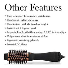 Load image into Gallery viewer, L’Ange Hair Le Volume 2-in-1 Volumizing Brush Blow Dryer | Black 75MM Round Vent Hot Air Brush and Hair Dryer for Blow Drying All in One | Titanium Finish for Smooth, Frizz-Free Hair
