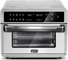 Load image into Gallery viewer, ignited Air Fryer Toaster Oven 26.4 Quart Family Size Large Capacity Oven For Bake Broil Pizza Roast Toast Dehydrate with Accessories and Recipe Book (Silver)
