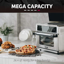 Load image into Gallery viewer, ignited Air Fryer Toaster Oven 26.4 Quart Family Size Large Capacity Oven For Bake Broil Pizza Roast Toast Dehydrate with Accessories and Recipe Book (Silver)
