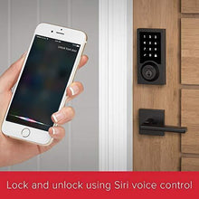 Load image into Gallery viewer, Kwikset 99190-004 Contemporary Premis Touchscreen Keyless Entry Smart Deadbolt Door Lock Works with Apple HomeKit Featuring SmartKey Security, Iron Black
