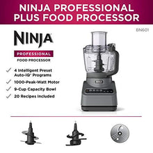 Load image into Gallery viewer, Ninja BN601 Professional Plus Food Processor 1000-Peak-Watts with Auto-iQ Preset Programs Chop Puree Dough Slice Shred with a 9-Cup Capacity and a Silver Stainless Finish
