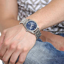 Load image into Gallery viewer, Fossil Men's Machine 3H Quartz Stainless Three-Hand Watch, Color: Silver, Blue Dial (Model: FS5340IE)
