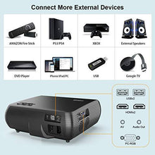 Load image into Gallery viewer, WiFi Projector, WiMiUS Newest P20 8000L Native 1080P Projector Support 4K, Bluetooth Transmitter ±50° Correction, Zoom, 10W Speaker Compatible with PC PS4 USB Fire TV Stick Smartphones Indoor Outdoor
