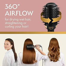 Load image into Gallery viewer, Professional Blowout Hair Dryer Brush, Black Gold Dryer and Volumizer, Hot Air Brush for Women, 75MM Oval Shape
