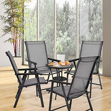 Load image into Gallery viewer, Giantex Set of 4 Patio Dining Chairs, Outdoor Chairs, Portable Folding Chairs for Camping Pool Beach Deck, Lawn Chair with Armrest, 4-Pack Patio Chairs, Metal Frame, Grey
