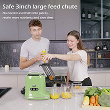 Load image into Gallery viewer, Juicer Machines, ORFELD Cold Press Juicer with 90% Juice Yield &amp; Purest Juice, Easy Cleaning &amp; Quiet Motor Masticating Juicer Machines for Vegetables and Fruits (Green)
