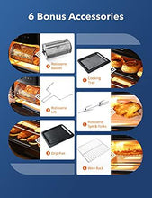 Load image into Gallery viewer, TaoTronics Air Fryer, 9 in 1 Air Fryer Oven with Dehydrate, Toast, Bake, Roast, Rotisserie, Pizza Function, 1700W Electric Toaster Oven with Digital Touch Screen, 6 Accessories &amp; 50 Recipes
