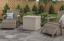 Load image into Gallery viewer, Suncast 22-Gallon Small Deck Box - Lightweight Resin Indoor/Outdoor Storage Container and Seat for Patio Cushions and Gardening Tools - Store Items on Patio, Garage, Yard - Light Taupe

